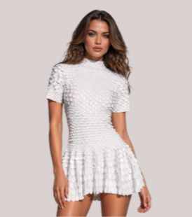 Helen White Sequin Mini Dress