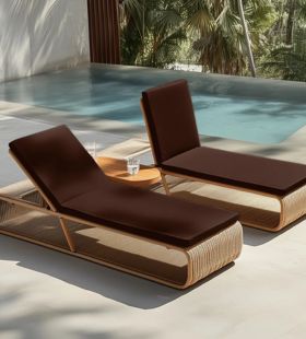 Lena Waterproof Chocolate Custom Bench Cushion